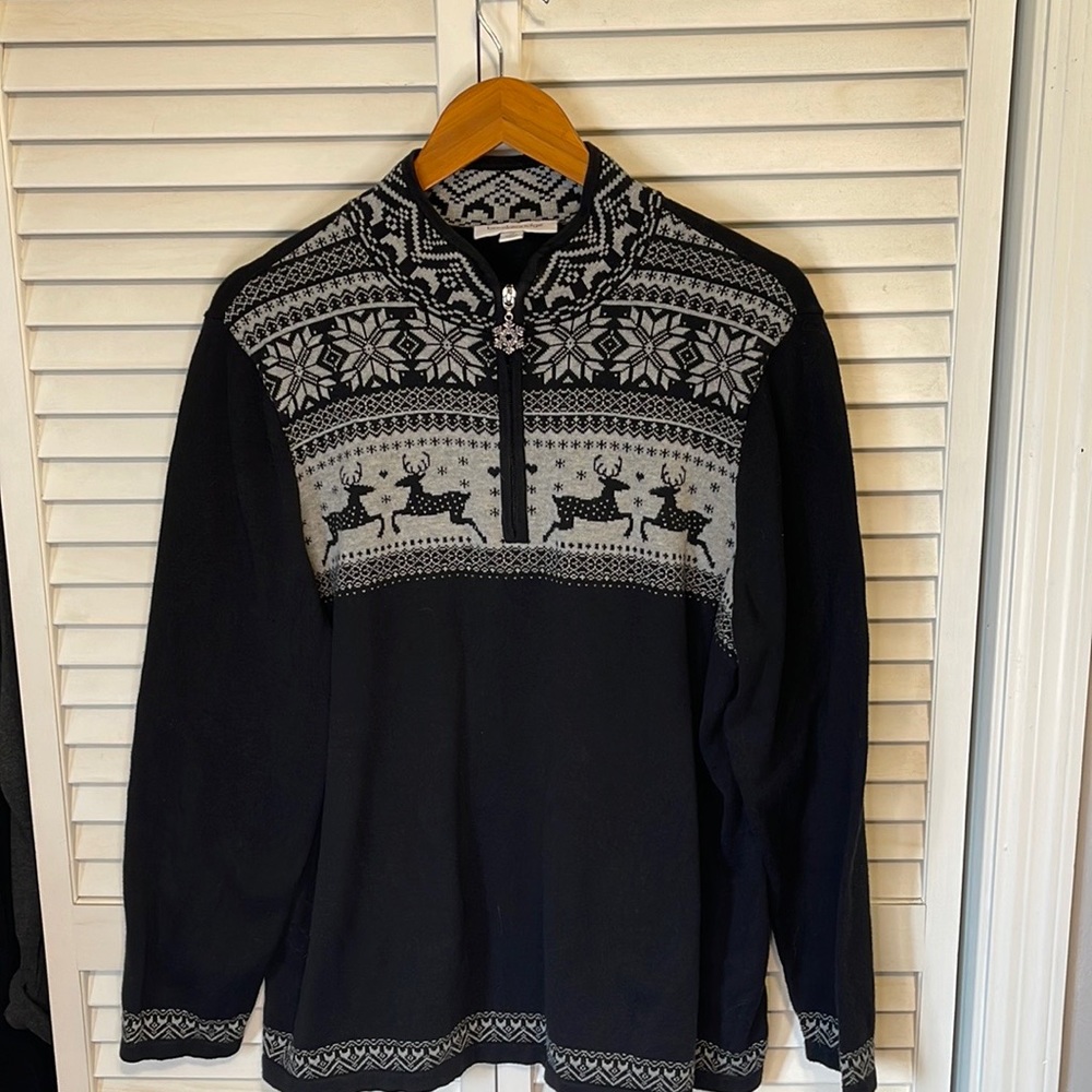 Breckenridge Black snowflake Sweater Size 1X